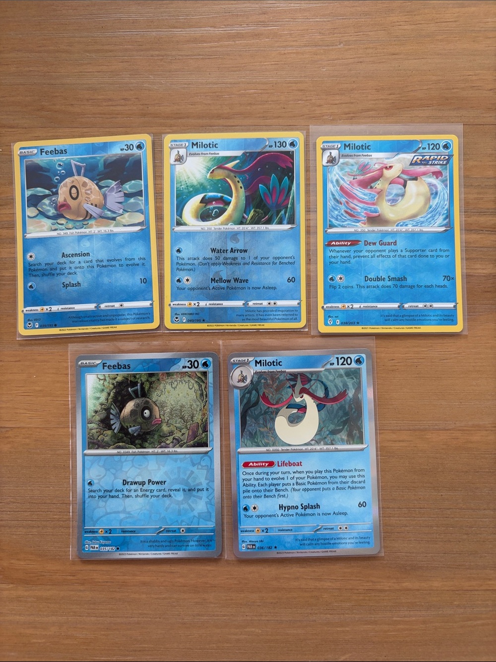 Feebas & Milotic Evolution Lot | 5 Pokémon Cards | Reverse Holo ✨5/$25✨